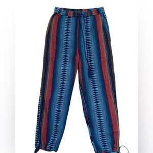 Earthbound Boho Multicolor Aztec Print Pull On Cotton Joggers size M